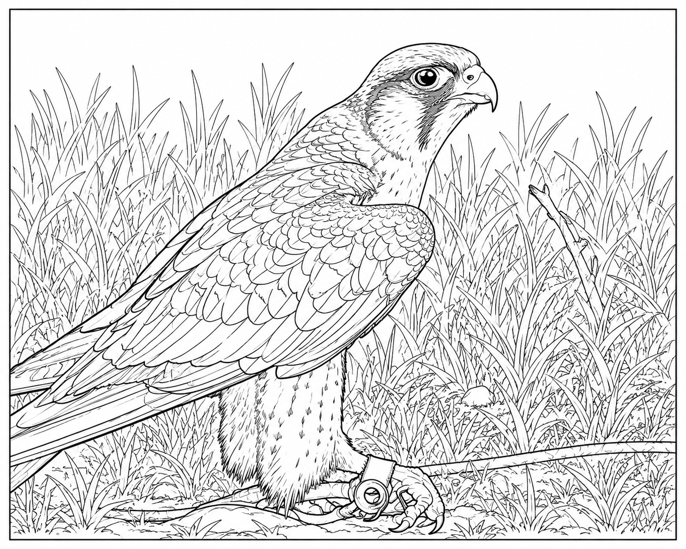 Bird of Prey 1 Detailed Colouring Page