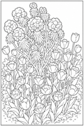 Floral Detailed Colouring Page