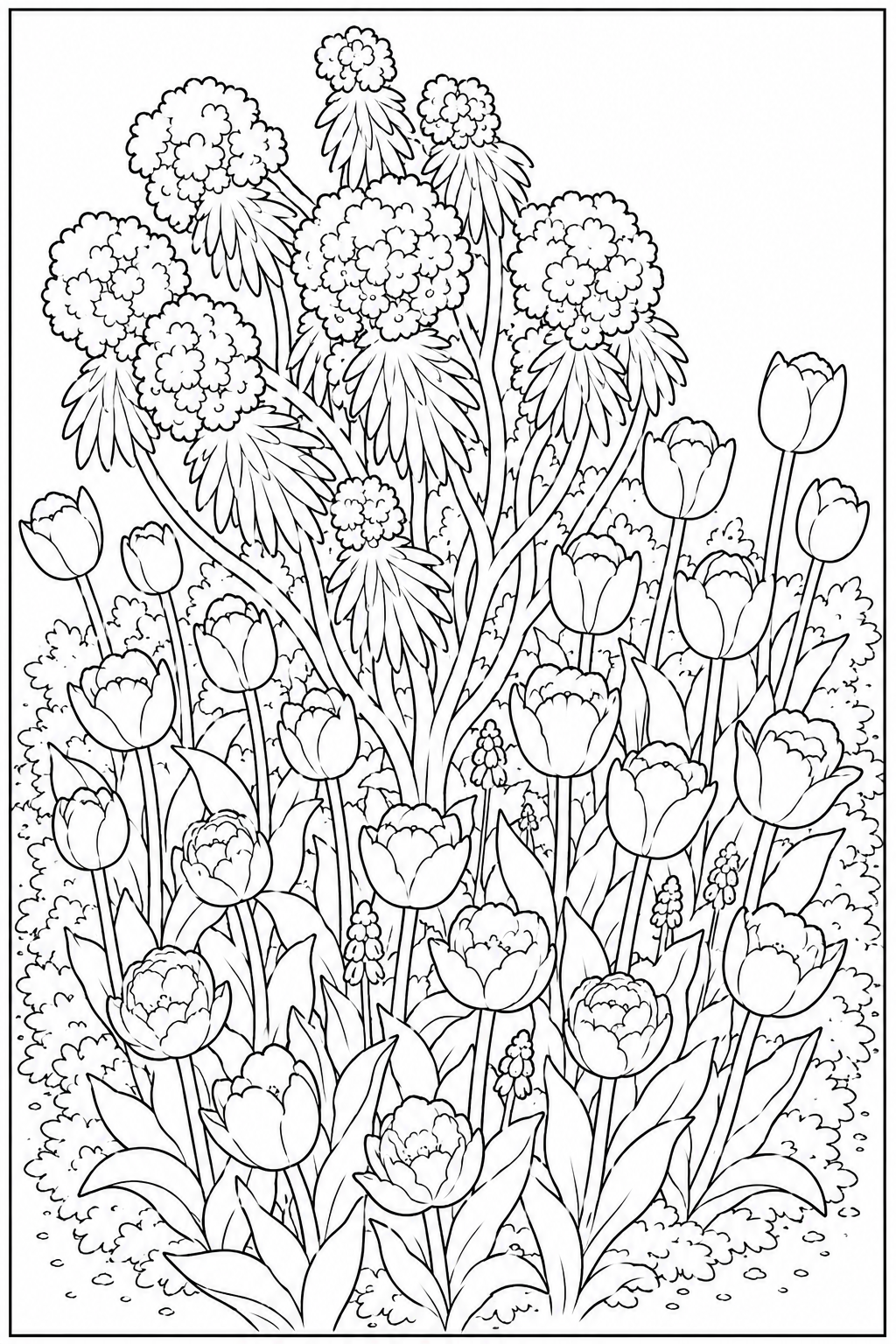 Floral Detailed Colouring Page