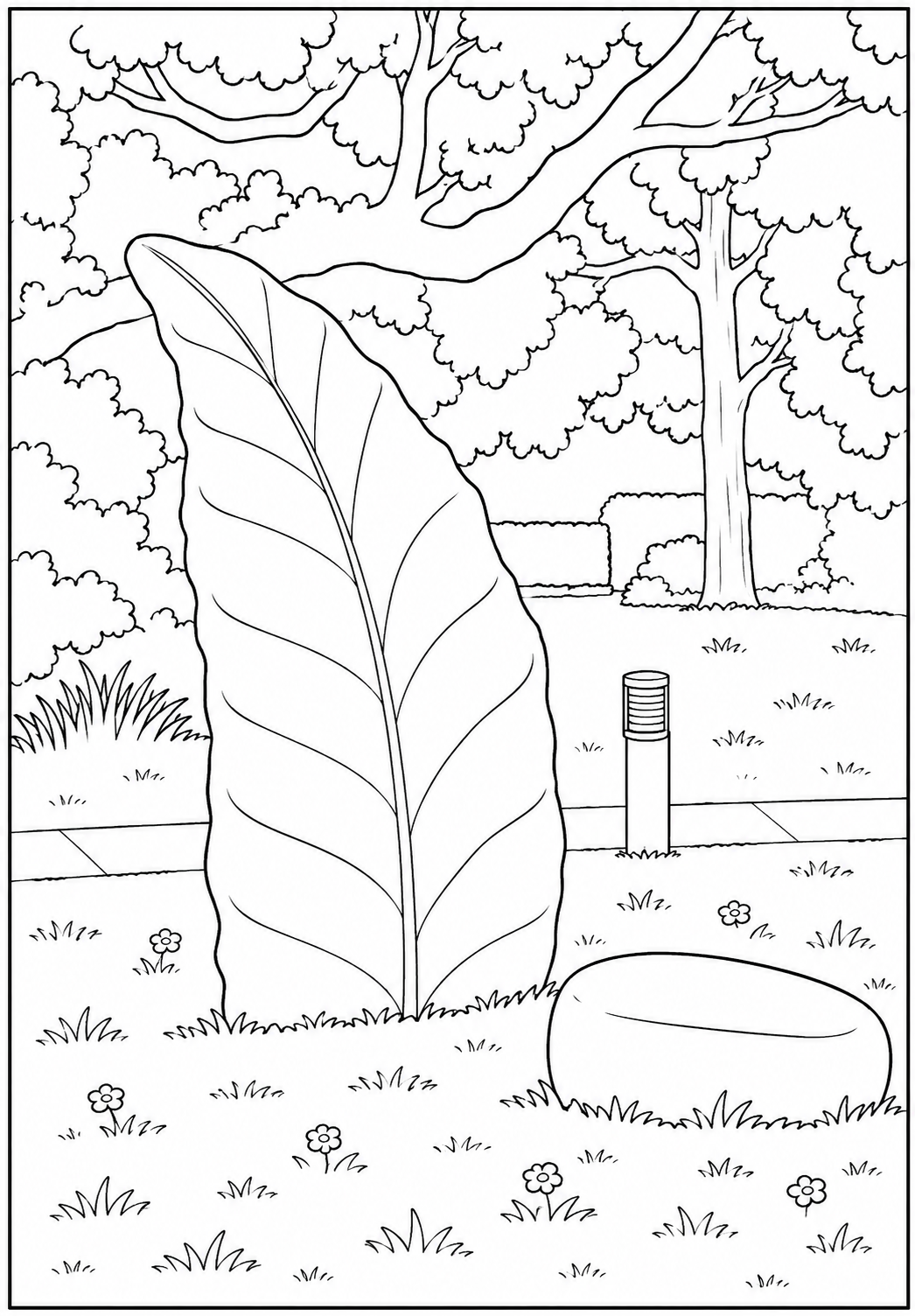 Sculpture with Hedges Detailed Colouring Pages