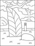 Sculpture with Hedges Easy Colouring Page