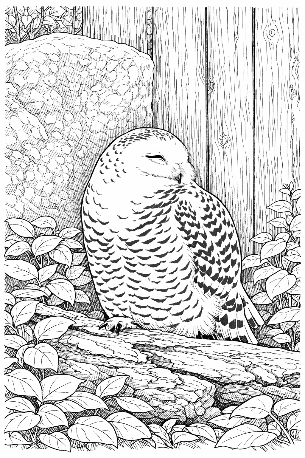 Snowy Owl Detailed Colouring Page
