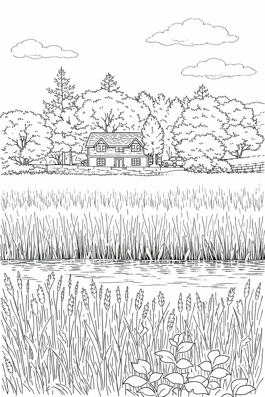 The Cottage Detailed Colouring Page