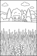 The Cottage Easy Colouring Page