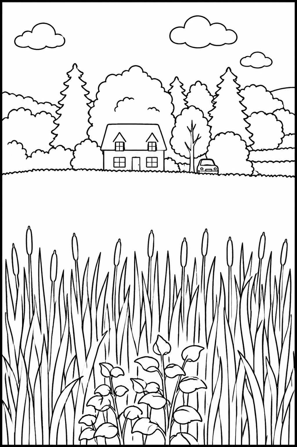 The Cottage Easy Colouring Page