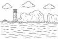 The Lighthouse Easy Colouring Page