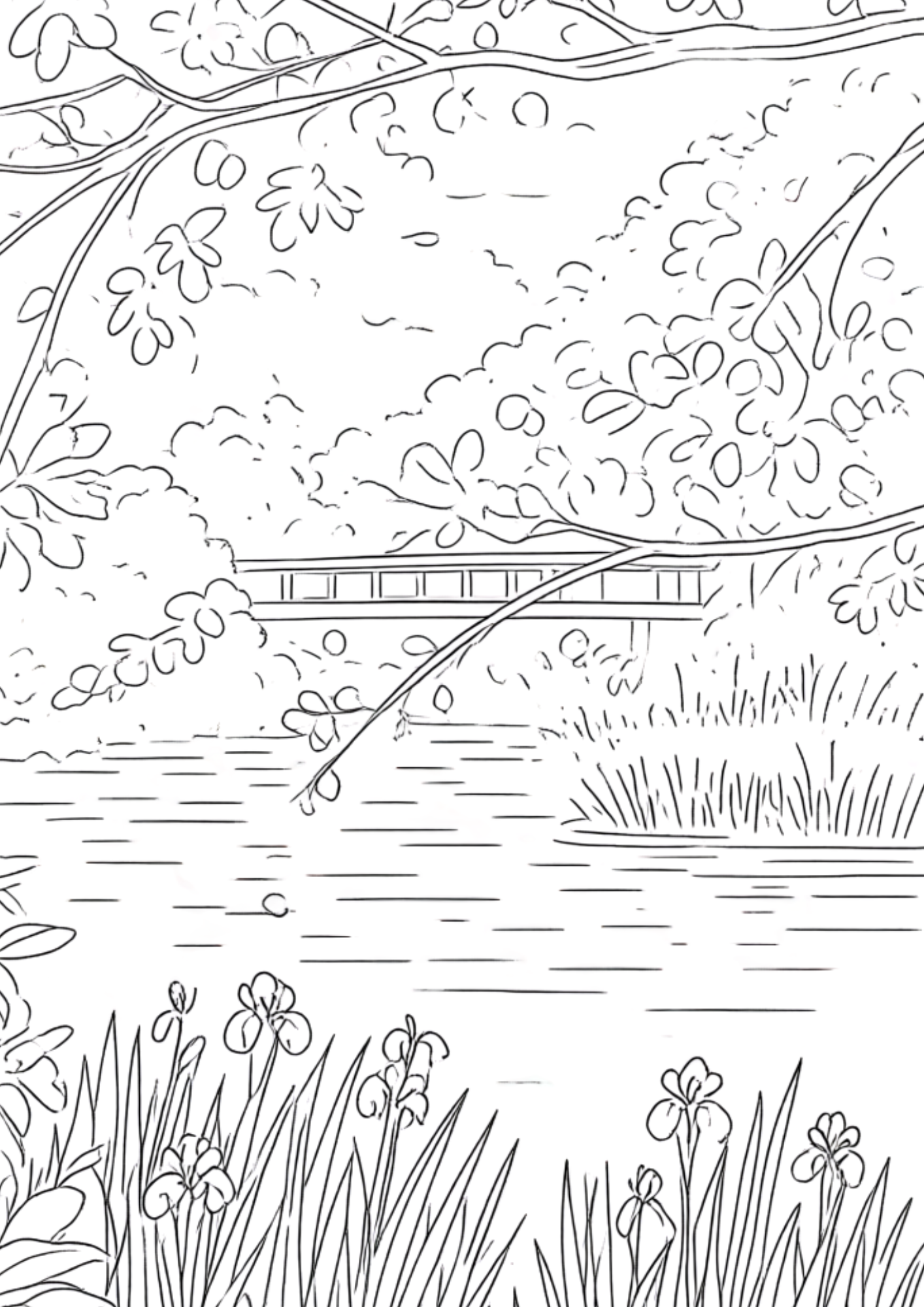 The Bridge Detailed Colouring Page